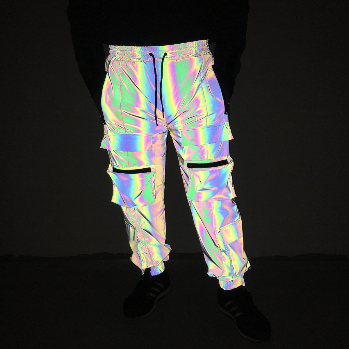Functional Multi-pocket Colorful Reflective Overalls