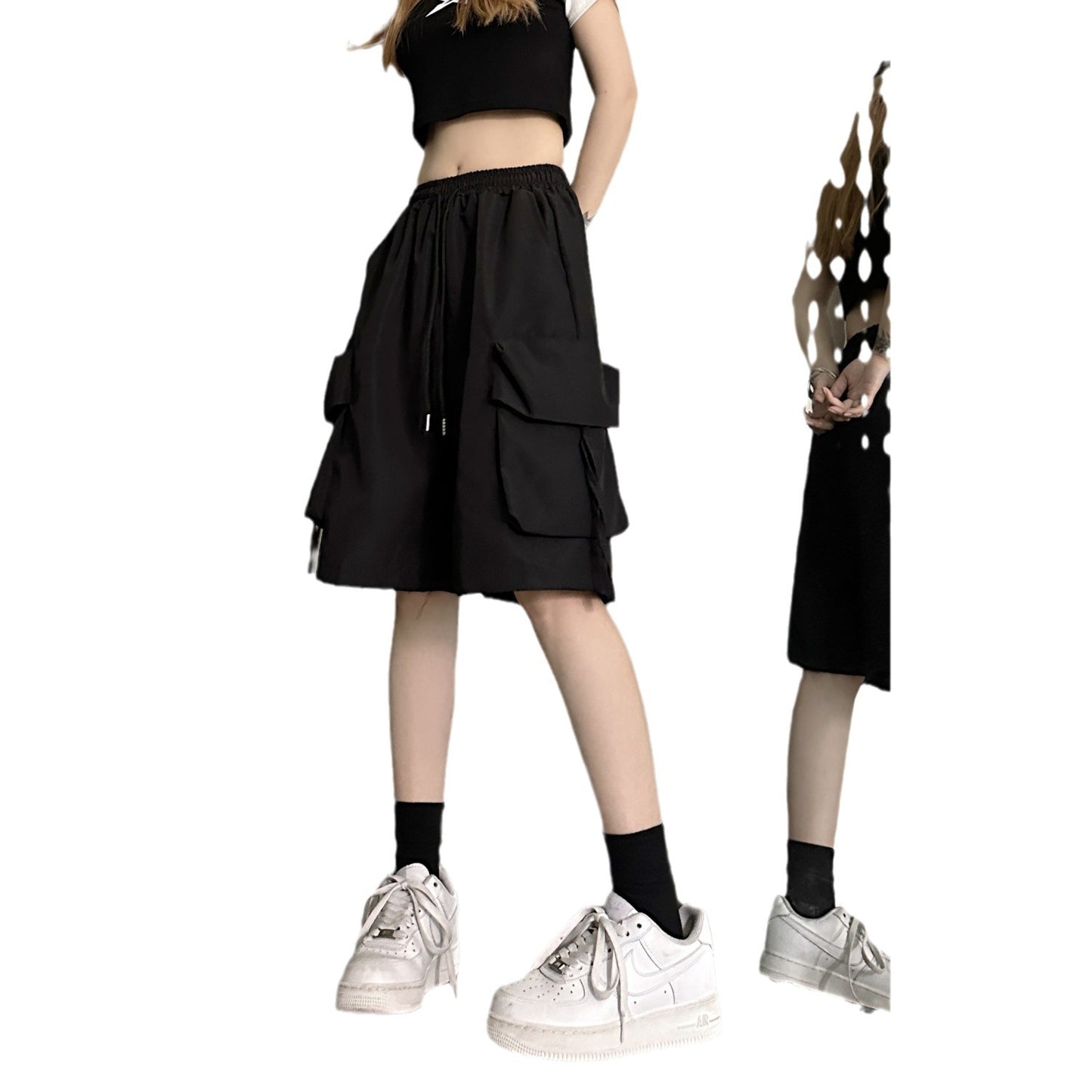 Women's American Summer Thin Wide Leg Casual Shorts
