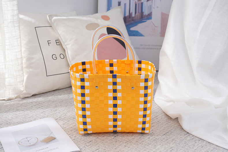 Women's Fashion Diagonal Basket Woven Bag