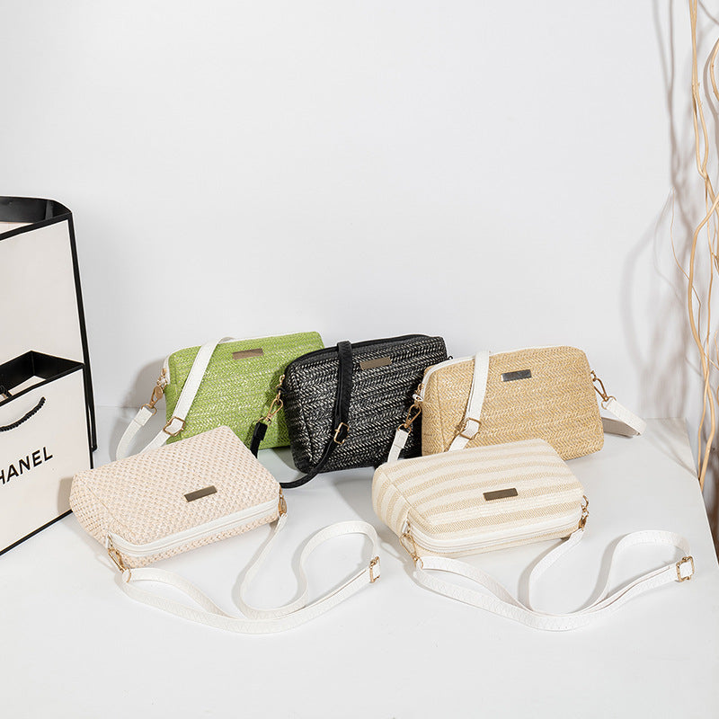 Braided Single Shoulder Cross-body Beach Bag Female