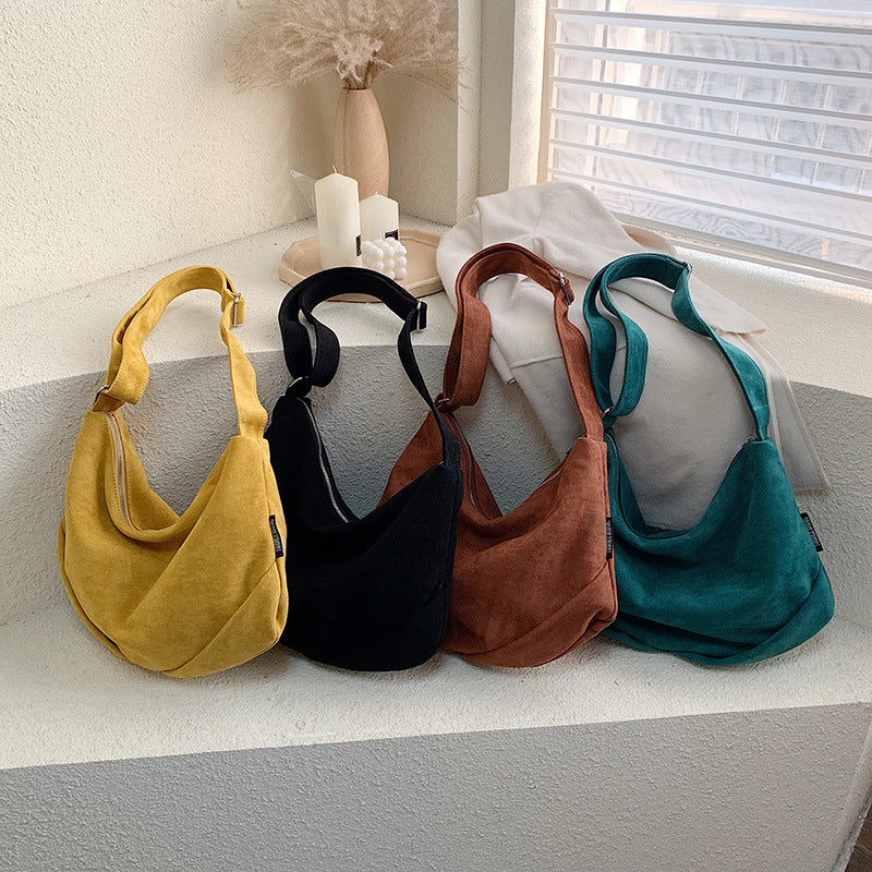 Korean Casual Solid Color Simple Tote Female Bag Commuter Messenger Bag