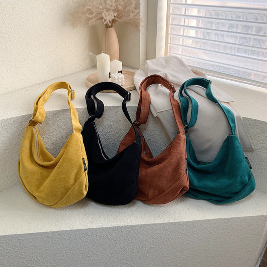 Korean Casual Solid Color Simple Tote Female Bag Commuter Messenger Bag