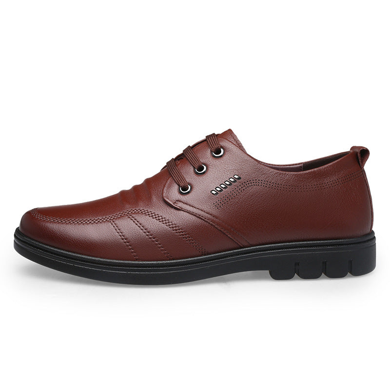 Men's Business Casual Leather Shoes With Breathable Laces