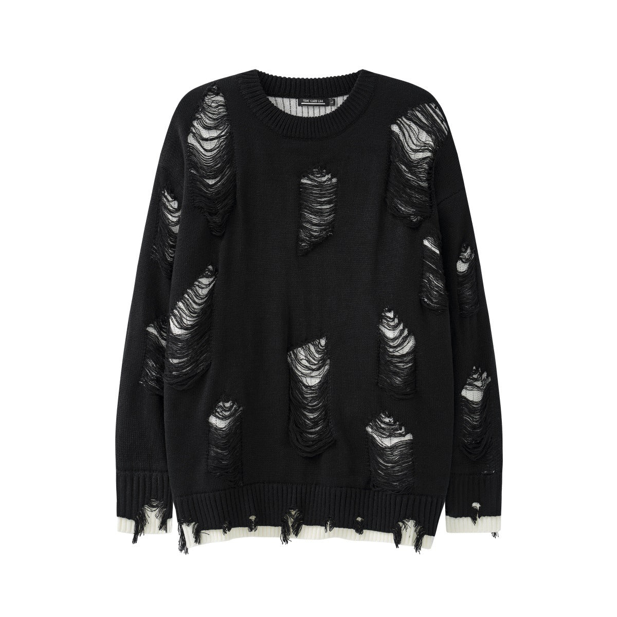 Fake Two-piece Hole Oversize Design Sense Idle Style Couple Sweater