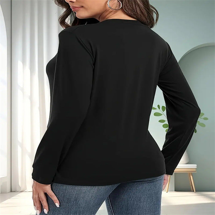 New Letter Love Print Fashion Loose Long Sleeve Round Neck T-shirt