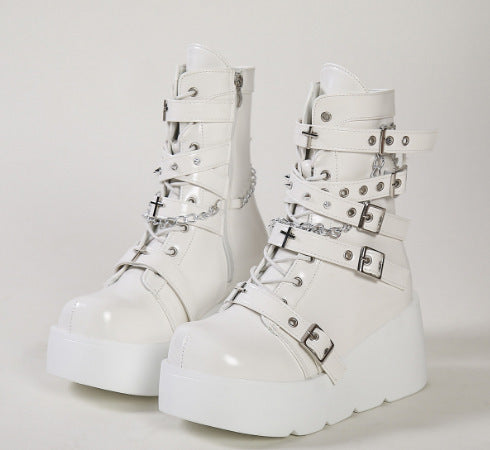 Stylish And Super-cool Chunky Round-toe Dr Martens Boots Designed Specifically For Women