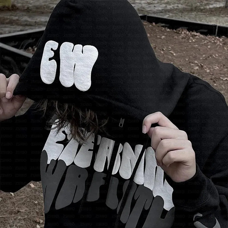 Loose Casual 3D Printed Hoodie