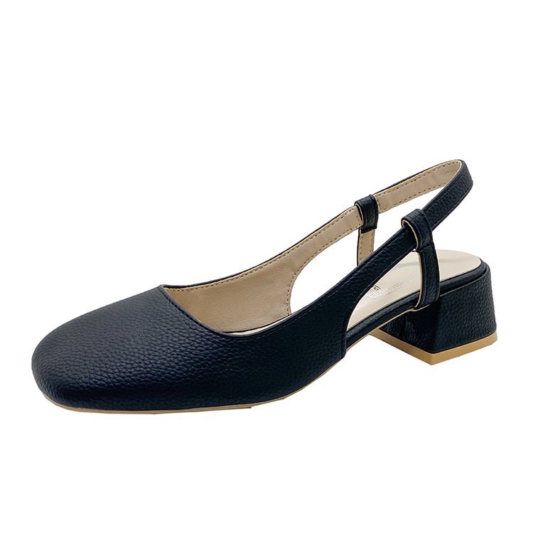 Women's Fashion Simple Square Toe Back Empty Summer Shoes