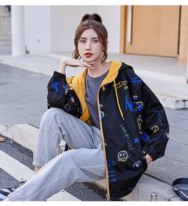 Fashion Hooded Work Jacket Schoolgirls Top