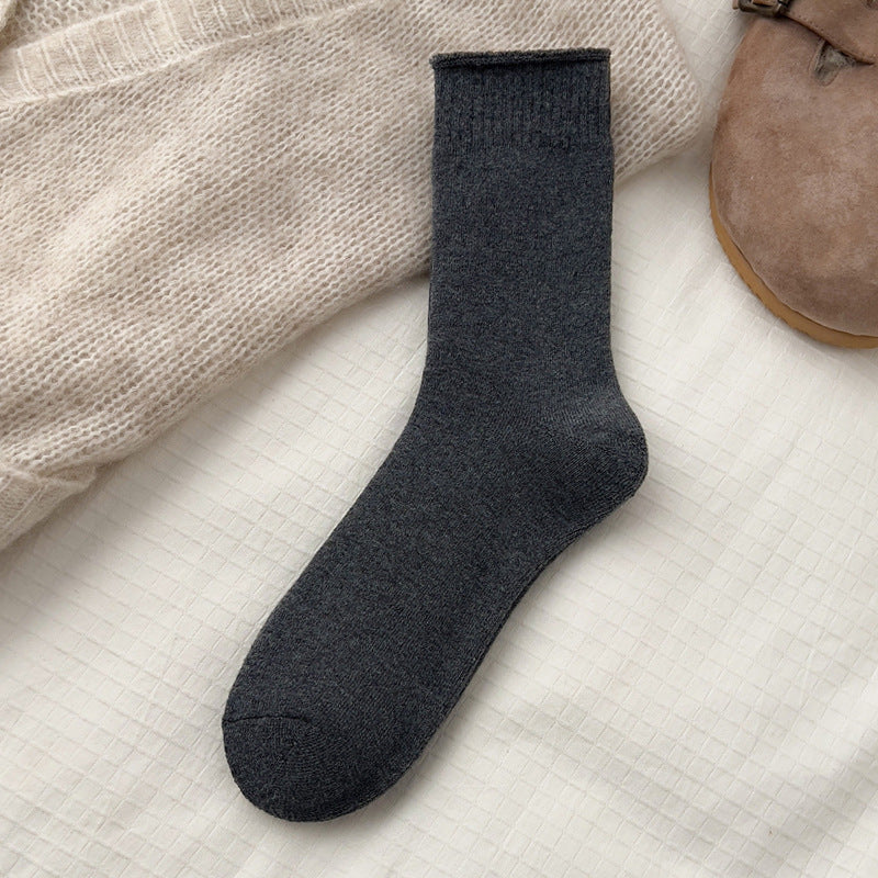 Autumn And Winter Plush Thickened Mid-calf Warm Cotton Socks