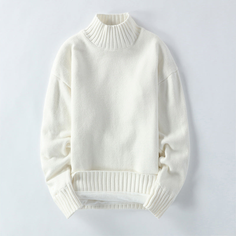 Plus Fleece Padded High Neck Men's Sweater