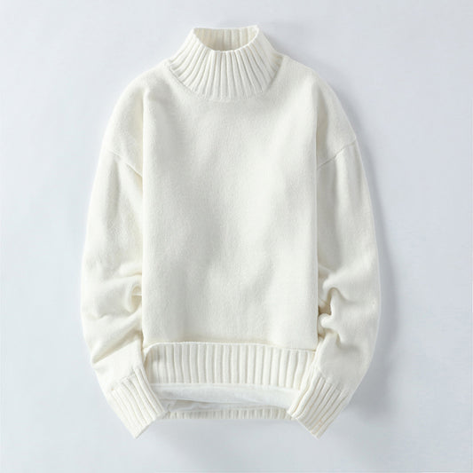 Plus Fleece Padded High Neck Men's Sweater