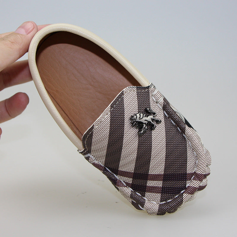 Temperament Leopard Print Spring Fashion Soft-soled Children's Peas Shoes