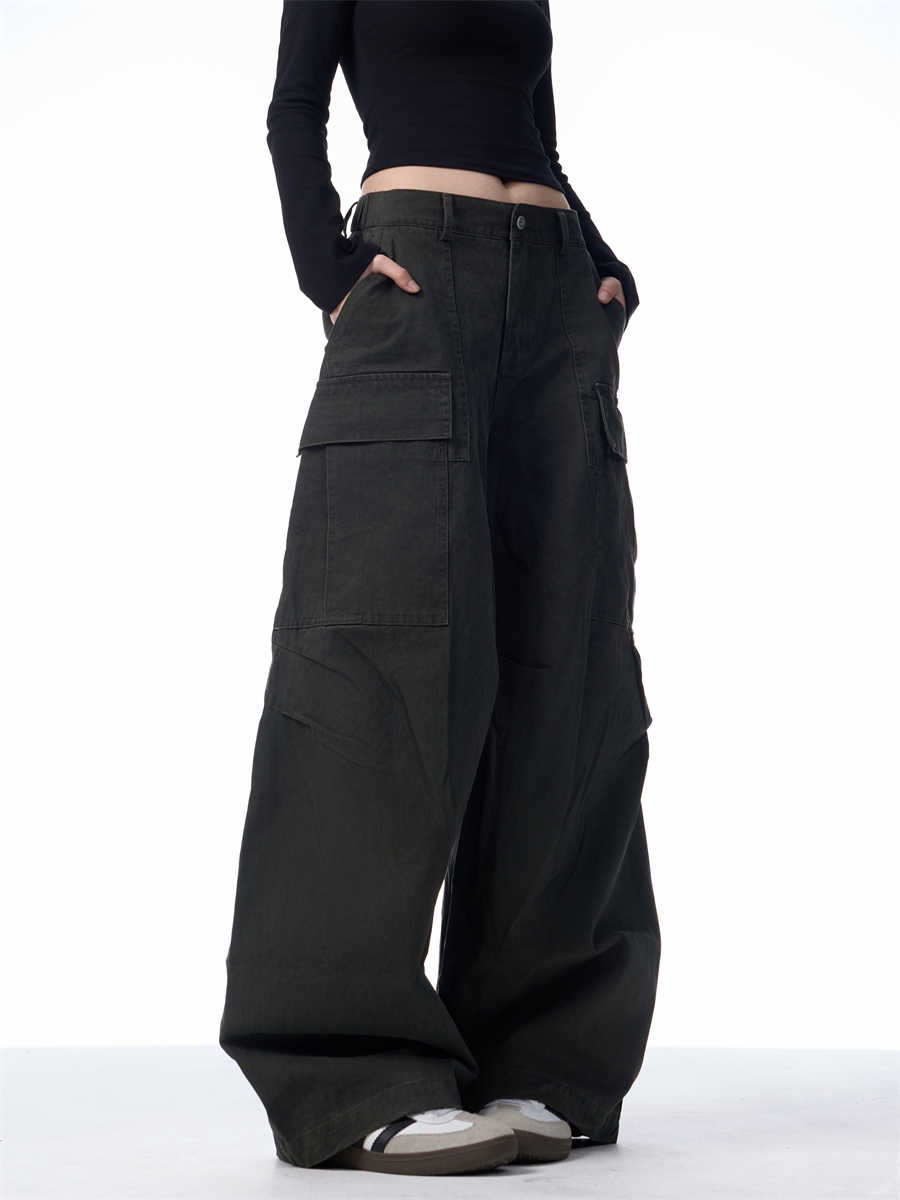 Multi-pocket Machete Overalls Women's Loose Wide-leg Pants