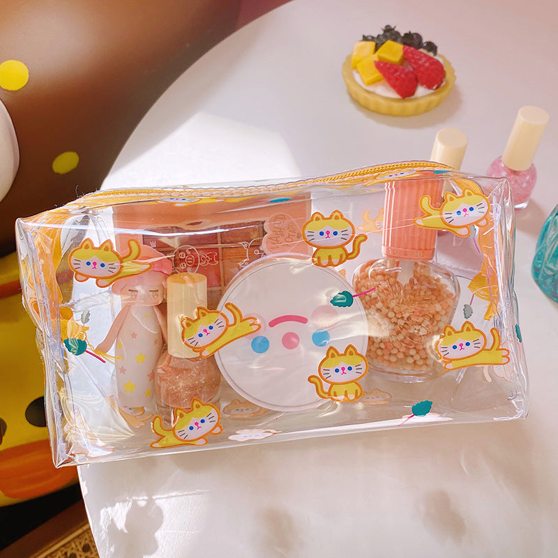 Creative Cartoon Transparent Large-capacity Makeup Bag