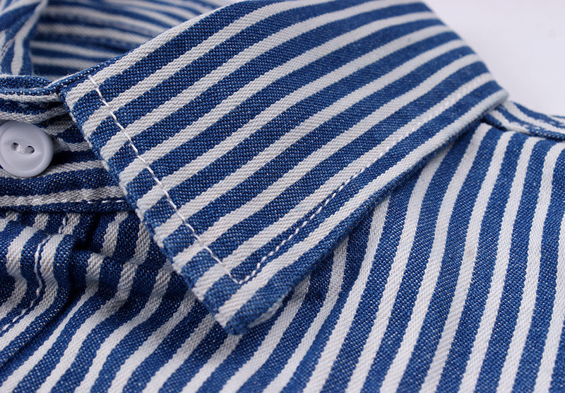 Men's Vertical Striped Shirt American Retro