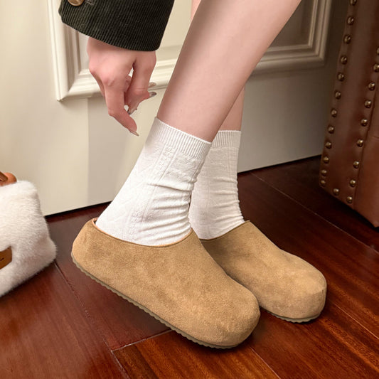 French-style Closed-toe Half-slippers For Women Suitable For Outdoor Wear