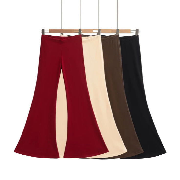Sleeveless Long-Sleeve Draped Knit Flare Pants Set