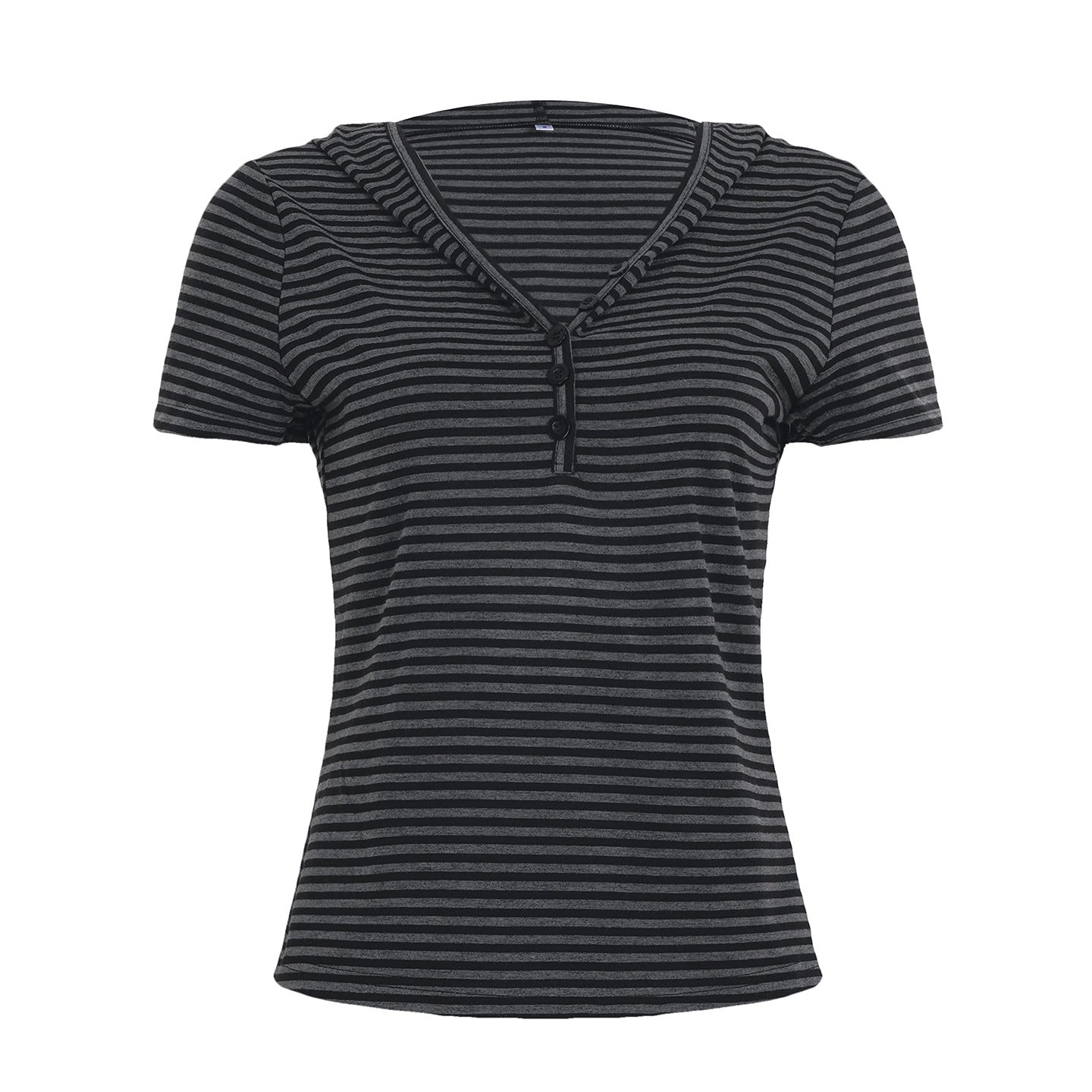 Sweet And Spicy Style Contrast Color Striped Zipper Hooded T-shirt