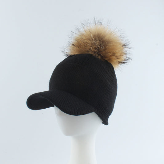 Autumn And Winter Plush Curved Brim Women's