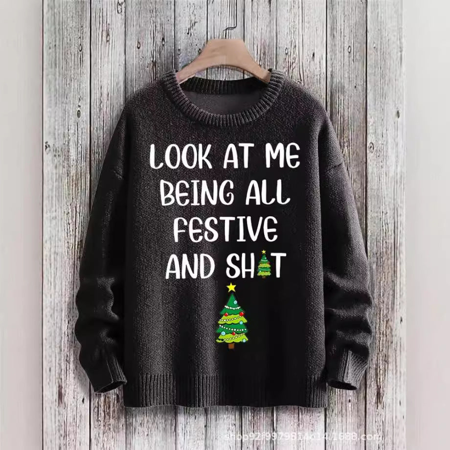 New Casual Fashion 3D Printed Christmas Printed Sweater