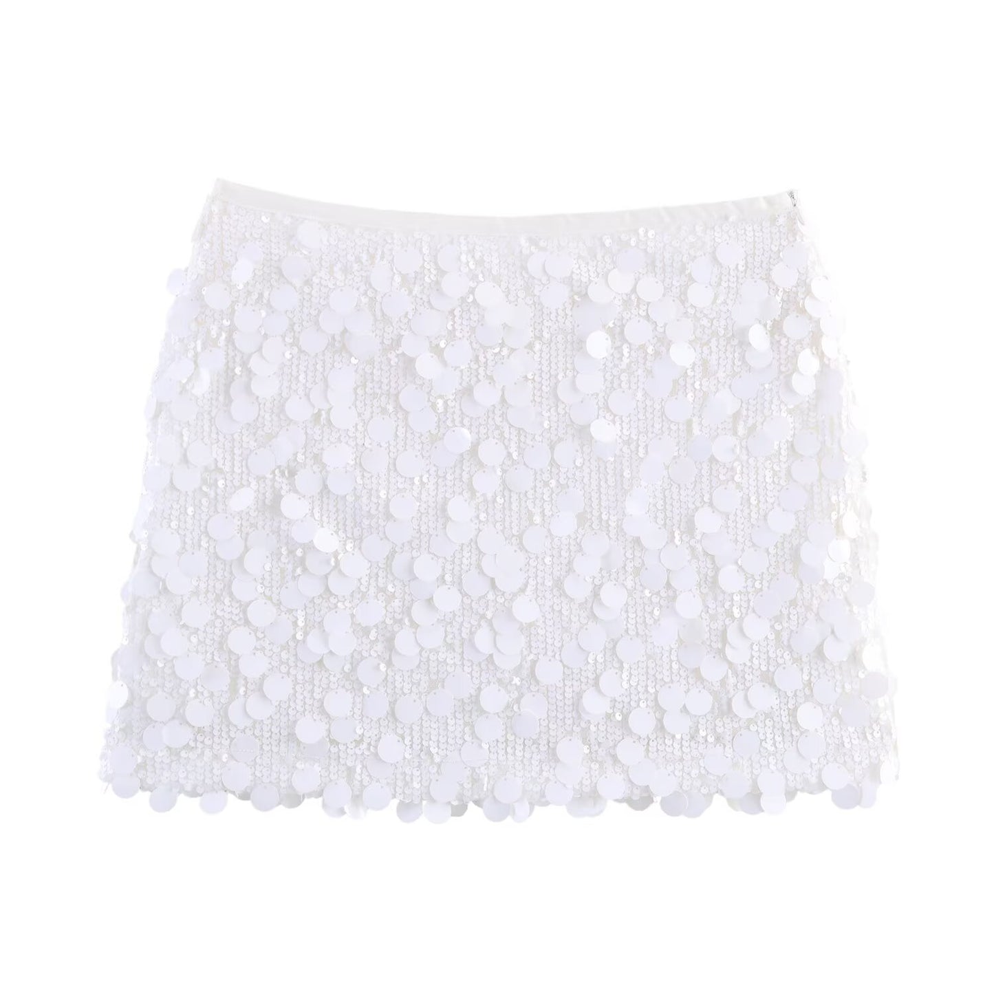 Lady Sequin Decorated Mini Skirt