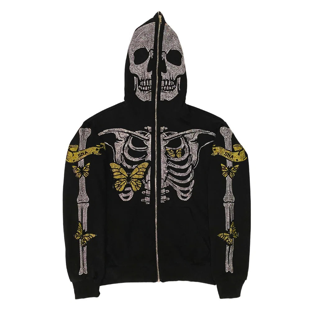 Skull Digital Printed Hooded Sweater