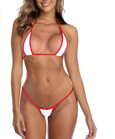 Womens Mini Sheer Three-Piece Bikini Set