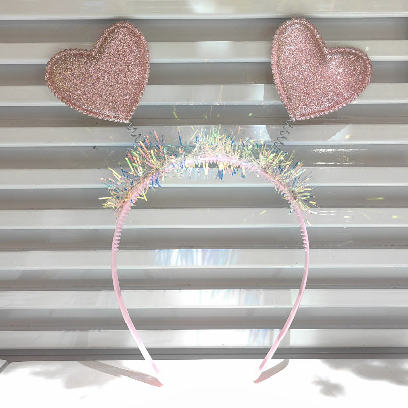 Red Heart Headband Accessories Three-dimensional