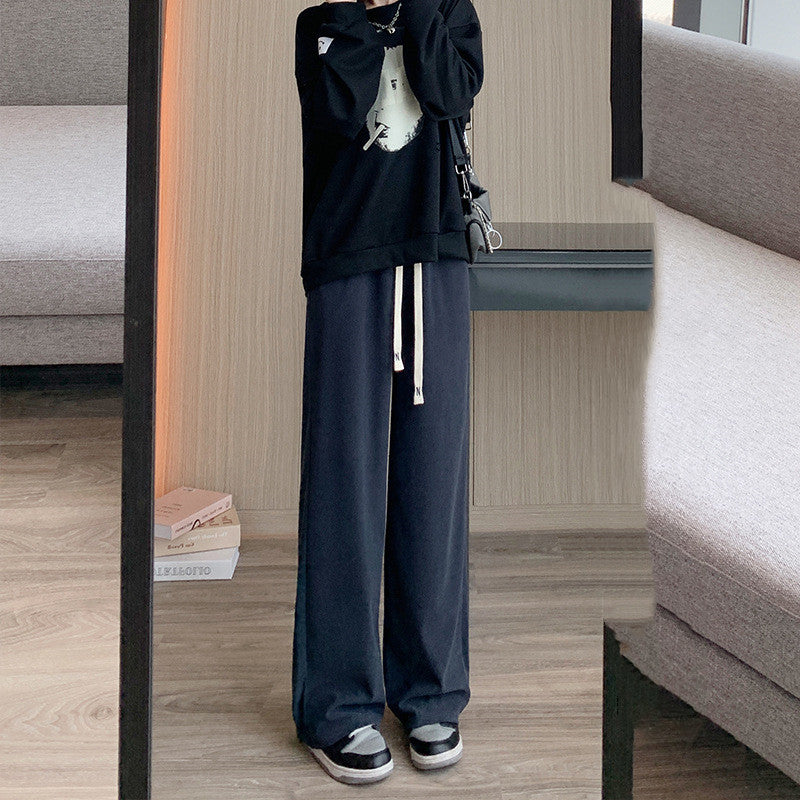 Women's High Waist Loose Straight Casual Knitting Pants