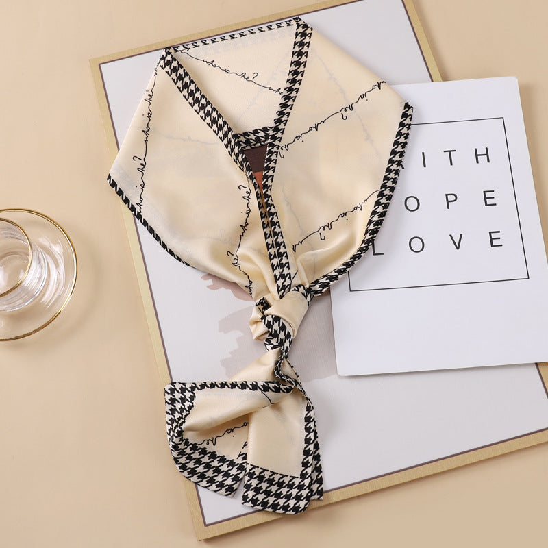 Small Silk Scarf Thin And Long Hair Binding Double Layer