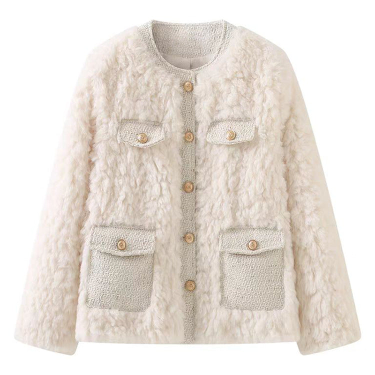 Women's Coat Lamb Wool Top Temperament