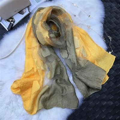 Gradient Cut Flower Organza Lace Scarf