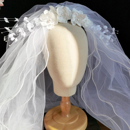 Vintage Port Style Silk Flower Beaded Bridal Headdress