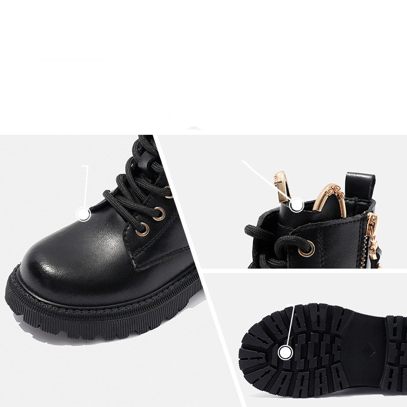 Autumn And Winter Children's Leather Martin Boots