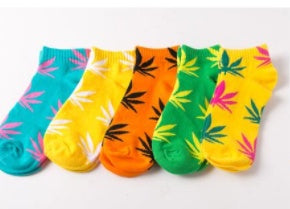 Trendy Cotton Hemp Leaf Sports Low-Cut Hip-Hop Boat Socks