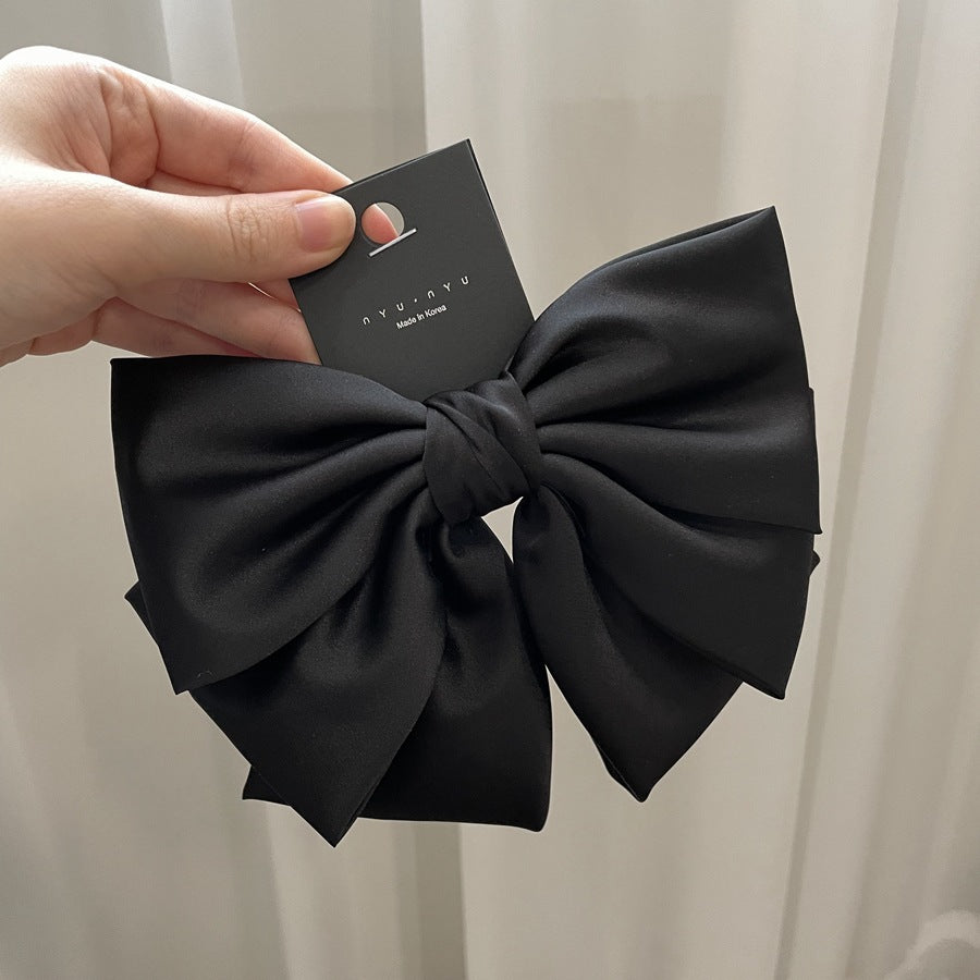 Women's Solid Color Drape Satin Bow Barrettes