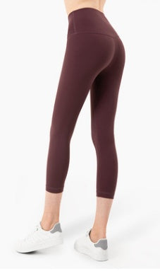 New Fitness Yoga No T-line Nude High-waist Beautiful Buttocks Cropped