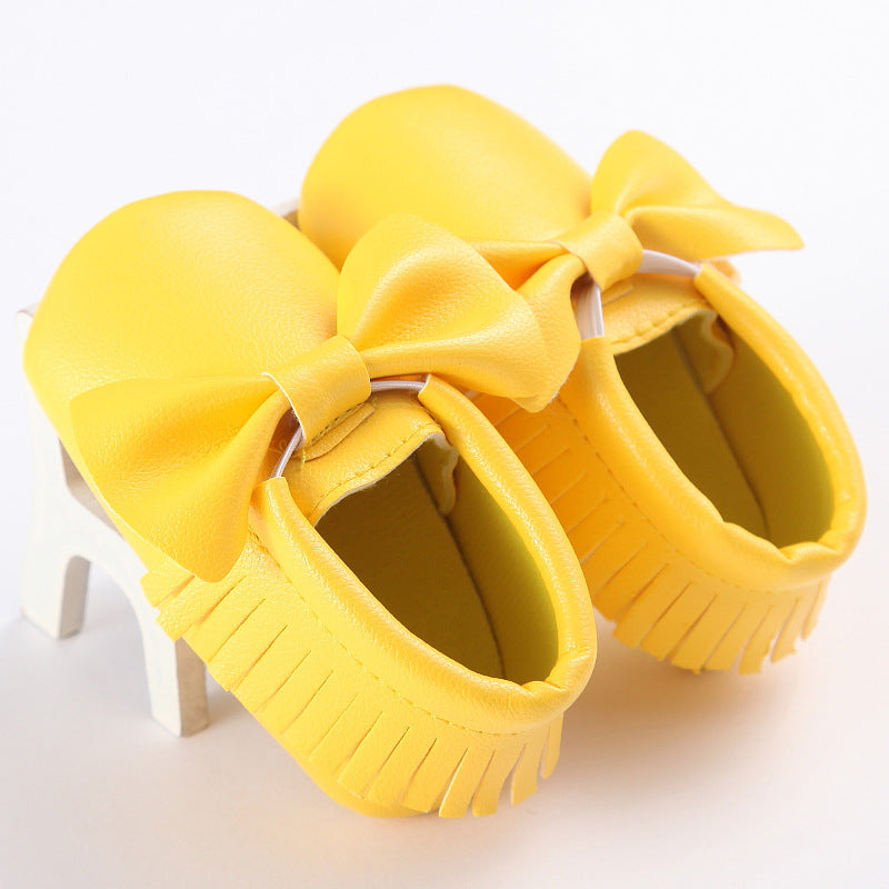 Spring And Autumn New 0-1 Years Old Boys And Girls Baby Shoes Tassel Pu Bottom Non-slip Casual Baby Shoes