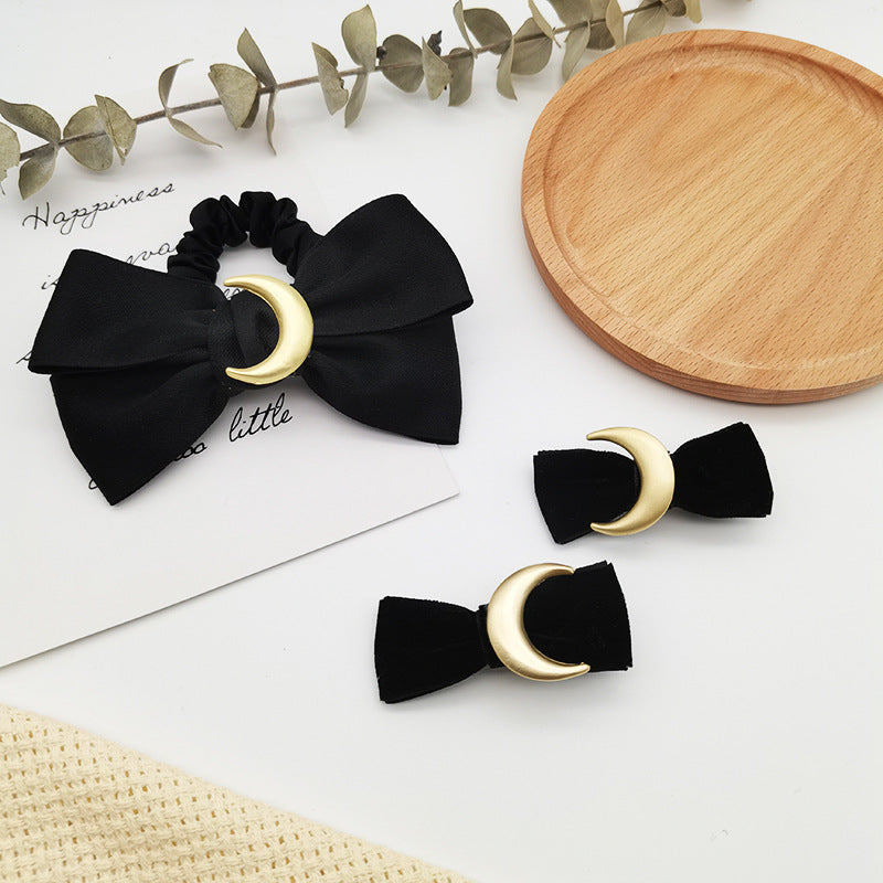 Moon Bow Hair Tie Velvet Fabric Headdress