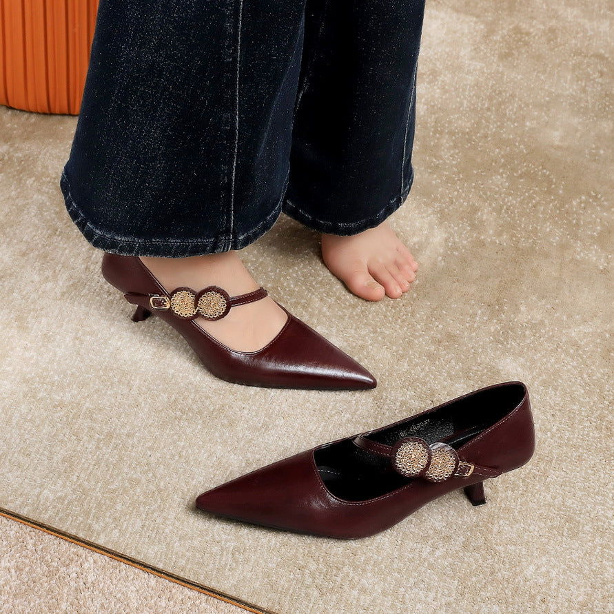 Party High Heels Thin Heel Shallow Mouth Pointed Toe