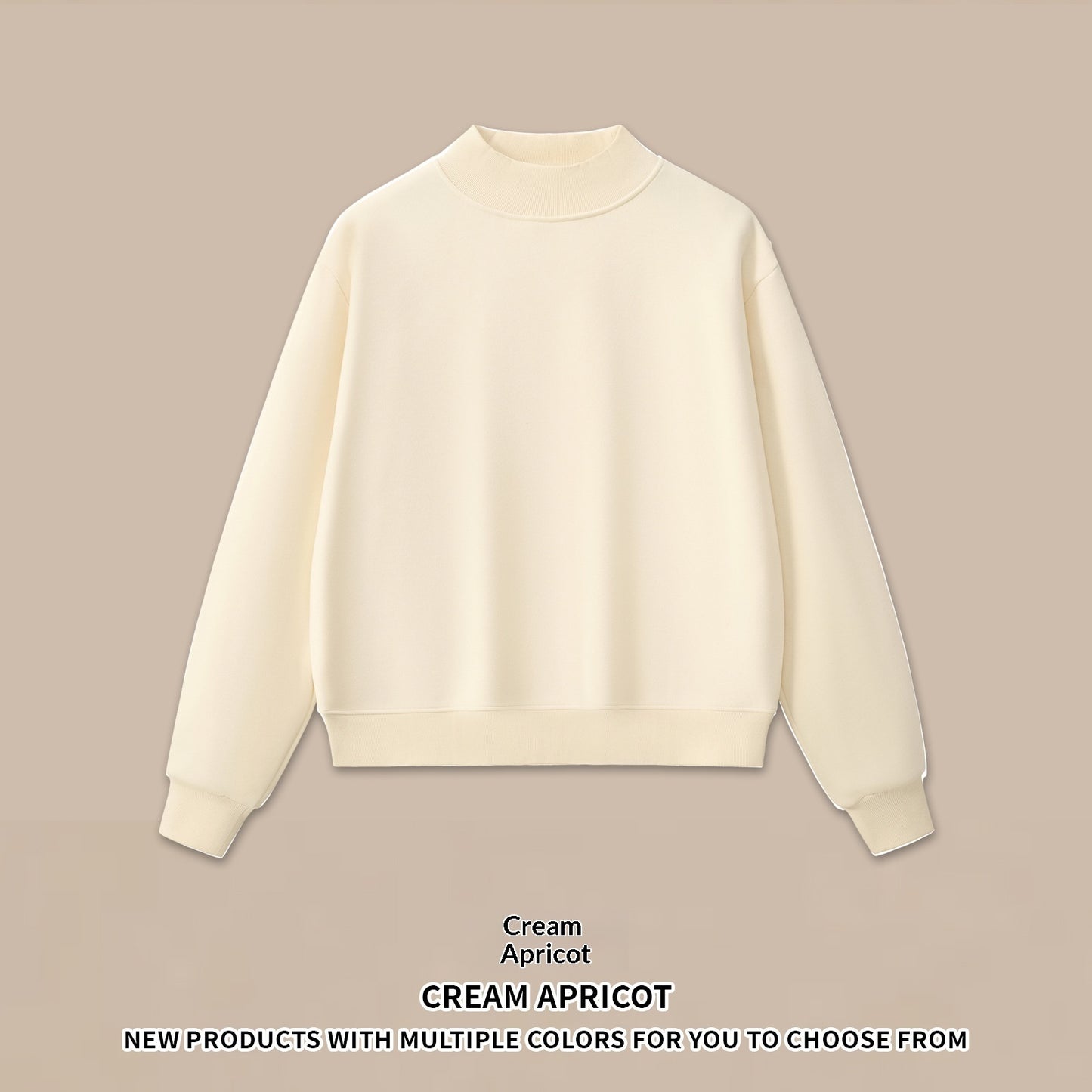 Halvhøjhalset sweatshirt- og shorts-sæt i amerikansk fleece