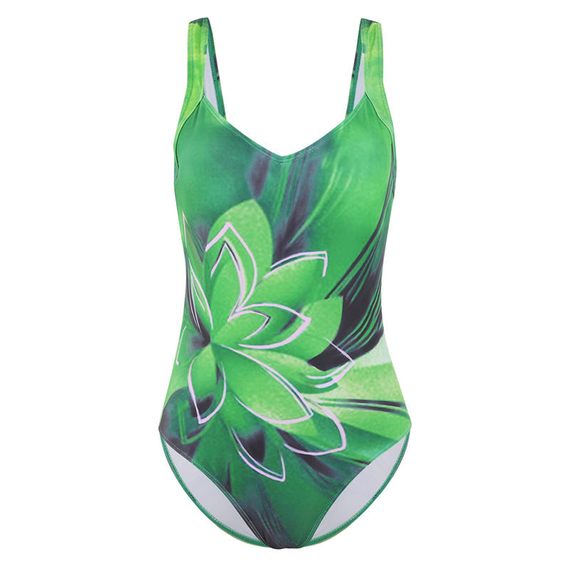 Women's Fashion Casual One Piece Printed Swimsuit