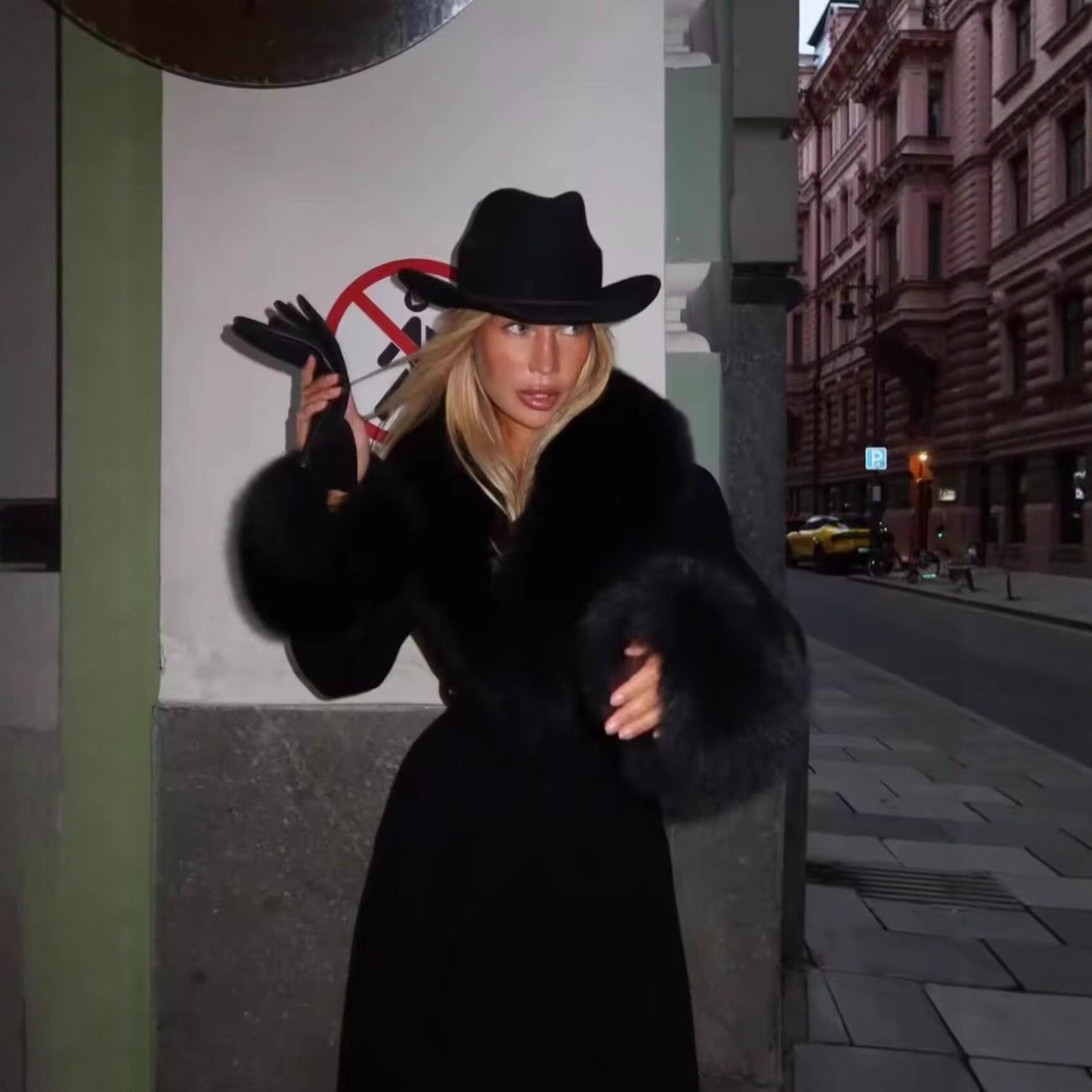 New Winter Womens Solid-color Fluffy Warm Coat