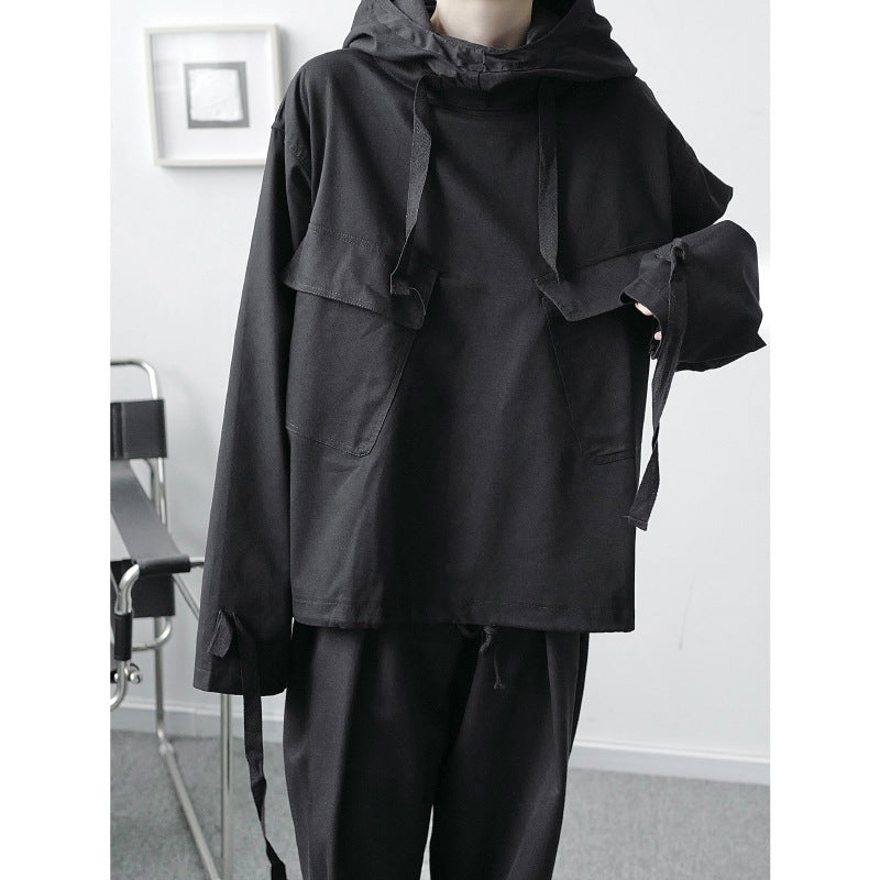 Men's Hip Hop Super Loose Big Pocket Pullover Jacket