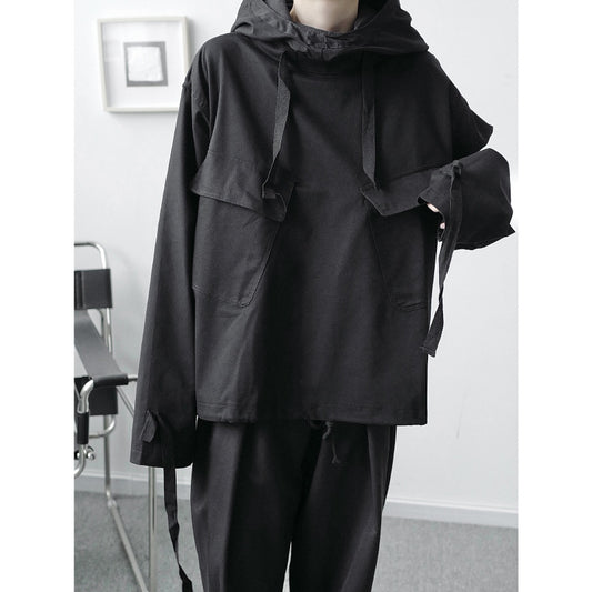 Men's Hip Hop Super Loose Big Pocket Pullover Jacket