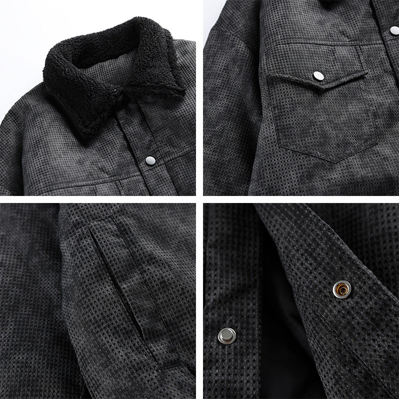 Non-hooded Multi-pocket Cotton-padded Casual Retro Baggy Coat