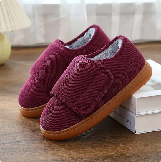 Large Opening Warm Cotton Slippers Bag Heel For Men And Women
