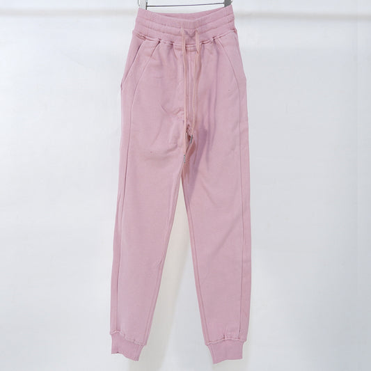Drawstring Sports Pure Cotton Outdoor Fitness Ankle-tied Women Plus Velvet Sweater Pants