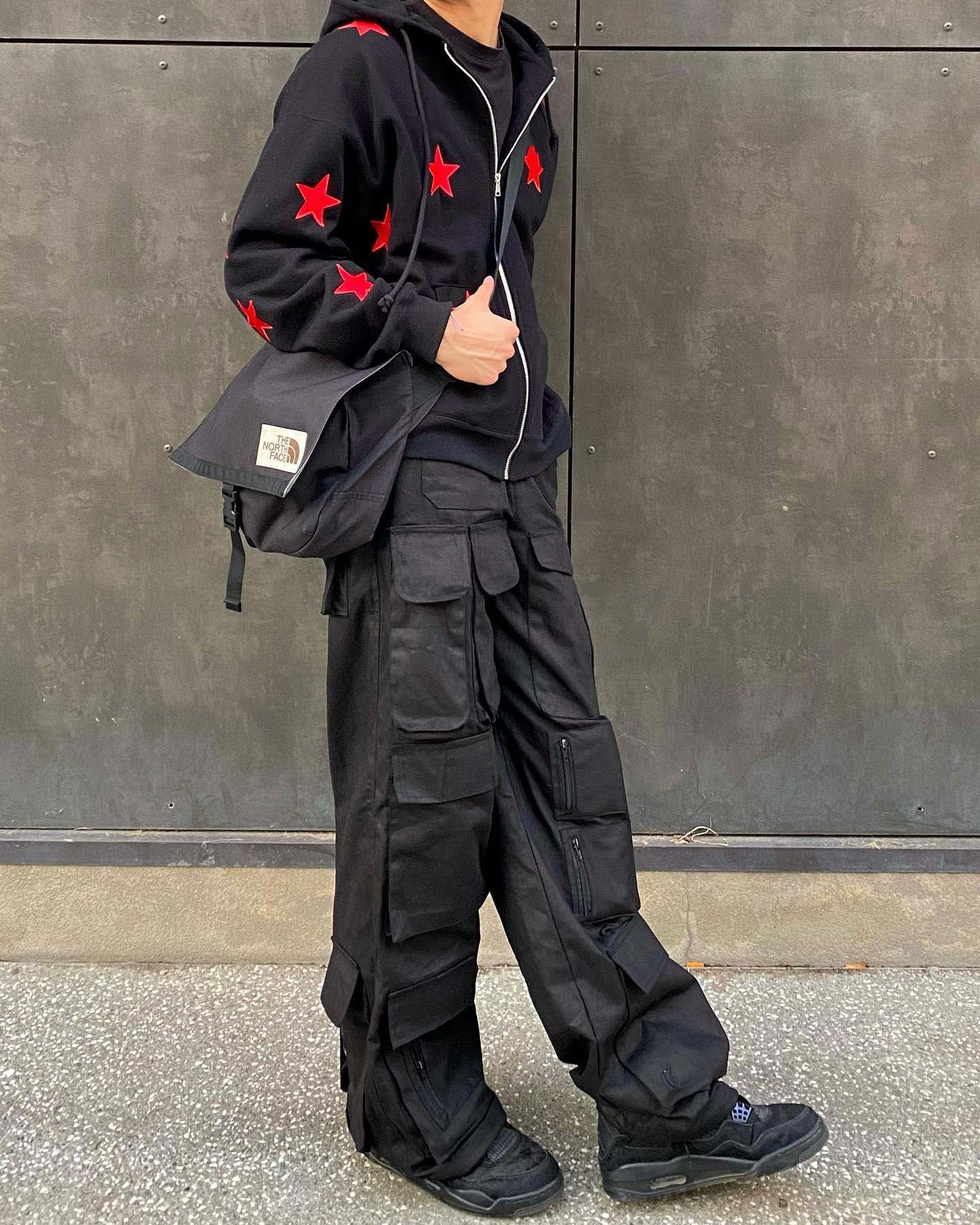 Jacket Female Tide Personality Embroidered Star Zip